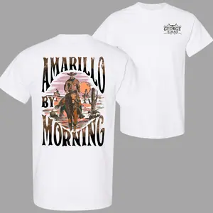George Strait “Amarillo By Morning” Southern Double-Sided T-Shirt – Classic Country Music Graphic Tee, Western Cowboy Style Concert Shirt, Vintage Tour Souvenir Tee, Unisex Cotton T-Shirt, Gift for Men and Women