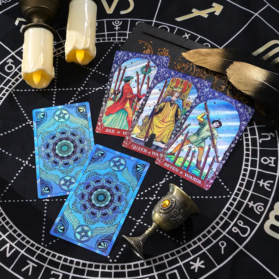 4 Styles Premium Holographic Foil Rider-Waite Tarot Set | Waterproof Divination Cards, Complete Kit with Luxury Gift Box & Full Guidebook, 4 Color Variants for Tarot Lovers & Beginners