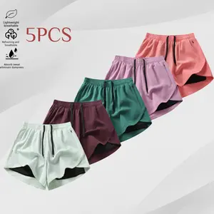 5PCS Women Summer Shorts Fashion Versatile Bottoms Outdoor Casual Sports Shorts