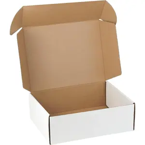 12"x9"x4" Shipping Boxes Set of 5 White Corrugated Cardboard Box Literature Mailer
