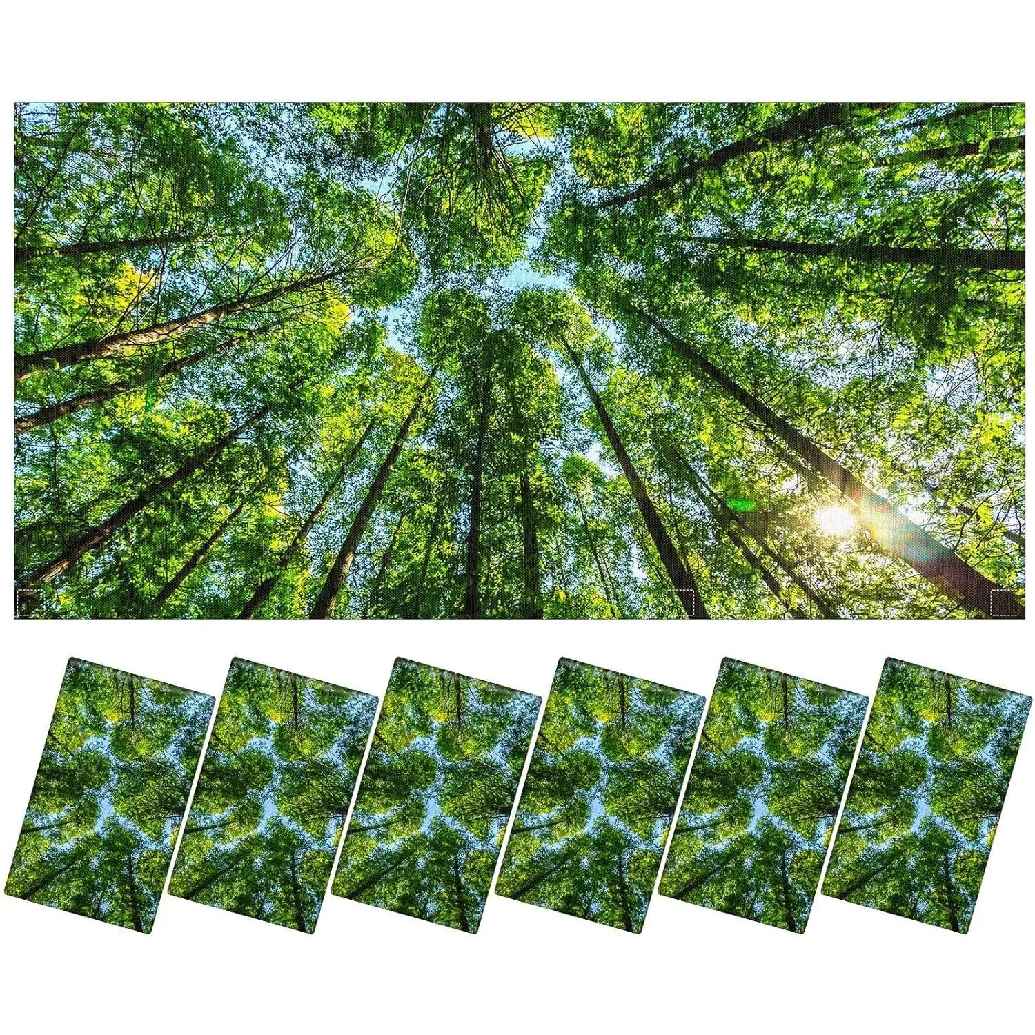 6 count Fluorescent Light Covers with 48  Decorative  Light Filters for Ceiling Classroom Office Kitchen Decoration(Forest)