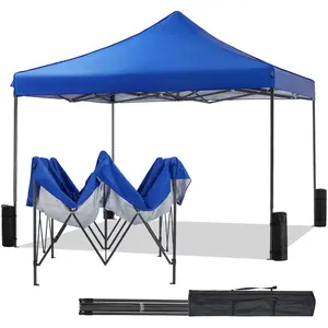 10x10 FT Pop Up Canopy Tent with Slant Legs and Carrying Bag, Easy Setup Outdoor Shelter for Patio, Garden, Beach, Blue