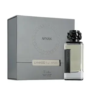AFNAN Lynked Freedom for Men Eau de Parfum Spray 3.4 Ounce Fresh Aromatic Sweet Woody Fragrance Cologne with Bergamot & Lavender Notes