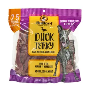 Hubert Duck Jerky Dog Treats – Real Duck Breast, High Protein, Low Fat, Duck Jerky chew, Healthy Snacks for Small to XL Breeds, Long-Lasting Chews | 2.5 Lbs Bulk Pack