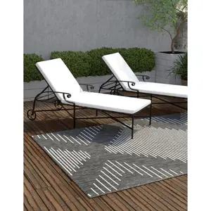 Charcoal Gray Outdoor Modern Rug