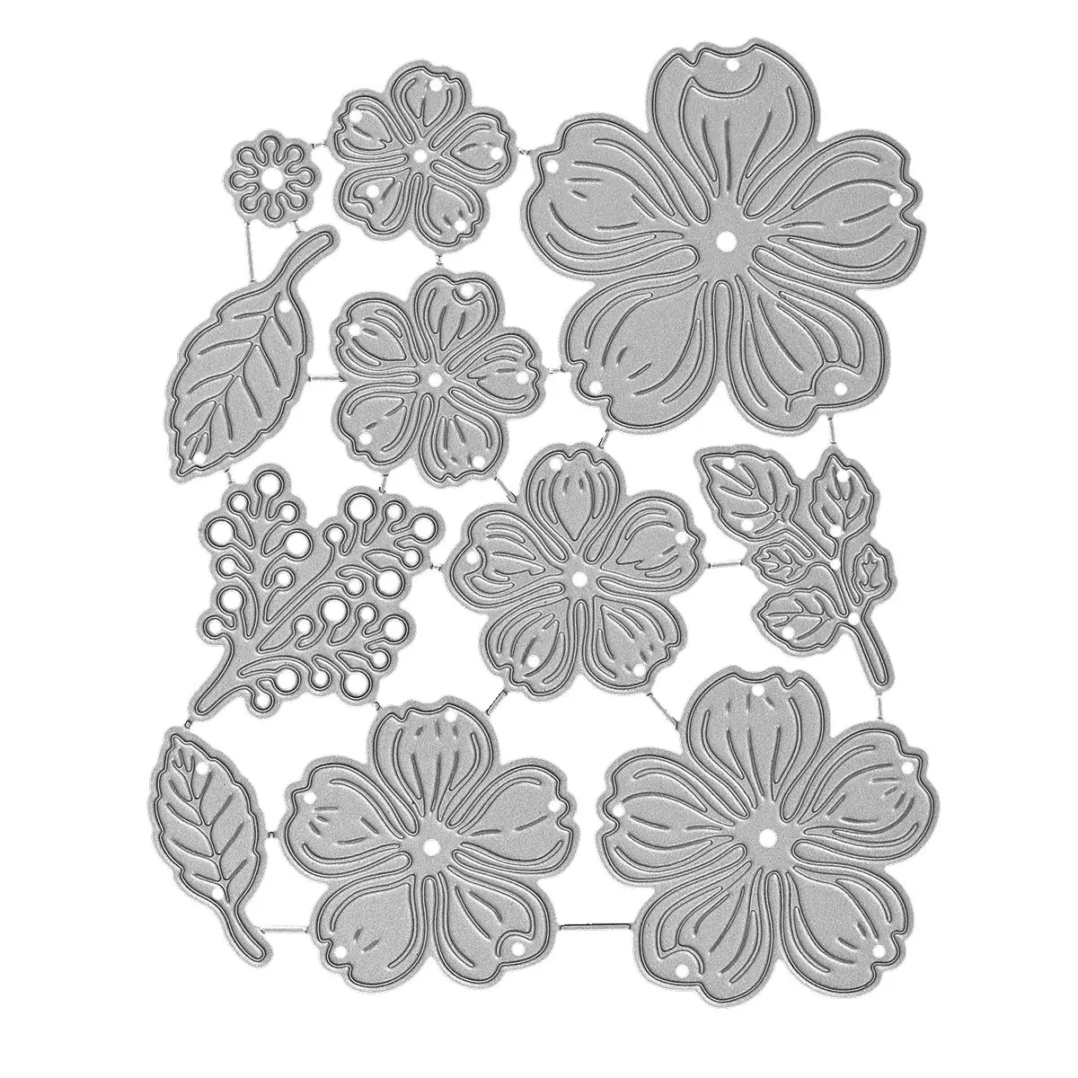 Leaf & Flower Metal Cutting Die Set - Hollow Texture Stencils for Greeting Cards, Scrapbooking Tool, Scrapbook Accessory & Handcrafts, Ideal for Autumn & Daily Blessing DIY Projects, Die Cuts