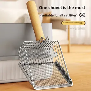 Cat Litter Scoop 2 in 1 Metal Stainless Steel Fine Hole Dual Use for Clay and Tofu Litter Large Size Pet Cleaning Tool