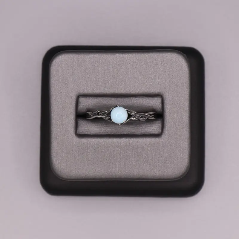 Sterling Silver Stone Ring - Larimar Design