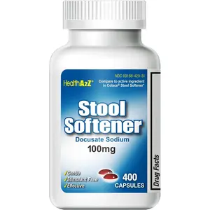 Stool Softener, Docusate Sodium 100mg, Red & White Capsules, Dependable & Stimulant-Free, Gentle Constipation Relief, 400 Counts