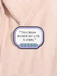 This Book Ruined My Life Enamel Pin 5 Stars Book Review and Rating Bookish Book Lover Alloy Brooch Lapel Backpack Badge Fashion Jewelry Accessories Gift for Friends Fashion Accessory