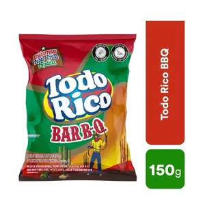 Todo Rico BBQ Familiar 150g - BBQ Flavored Snack Mix Chicharrones Papas Fritas y Tajaditas business