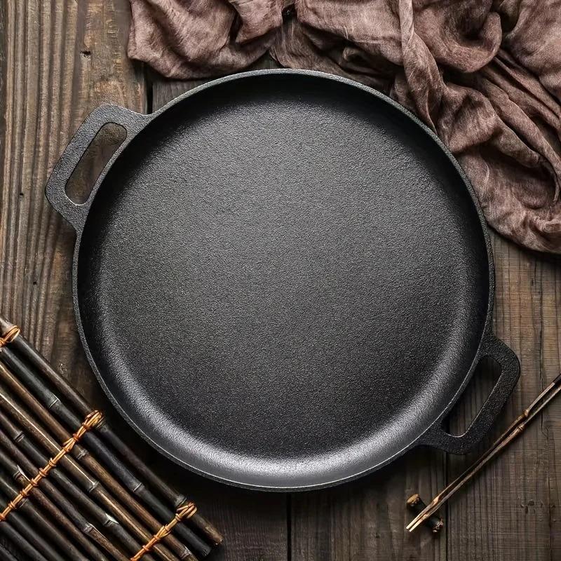 Non-Stick Cast Iron Grill Pan |   Multifunctional - Perfect for Grilling, Camping & Outdoor Cooking, Easy to Clean