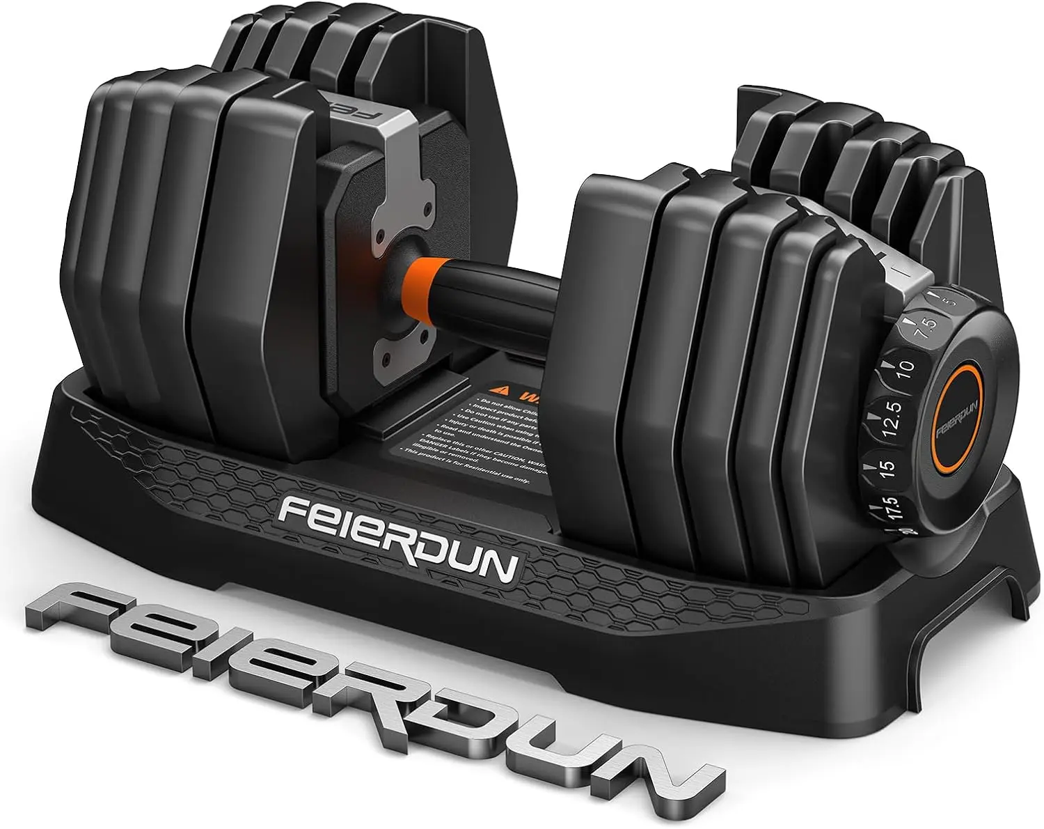 FED Fitness Feierdun Series DB1 Dumbbell, A Pair 2-in-1 Set, Combines Dumbbell and Kettlebell Functions in One Design, 52.5 lbs Adjustable Home Gym Dumbbell with Dual Dial System & Alloy Steel Build【live only】
