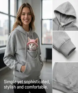 Kitchen Wear Pet Pouch Hoodie, Casual Human-Pet Matching Cat Dog Carrier Sweatshirt