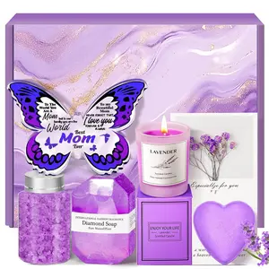Mothers Day Gift Basket: Relaxing Spa Gift Basket Set with Butterfly-Shaped Acrylic Keepsake, Unique Mom Gifts from Daughter Son, Birthday Thanksgiving, Christmas