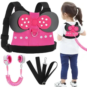 X-LWL12  Toddler Harness Leash, Cute Kids Leash + Anti Lost Wrist Link, 3 in1 Adorable Baby Leash Child Walking Harness Wristband Assistant Strap Mini Belt Protector for Girls to Outdoor Travel
