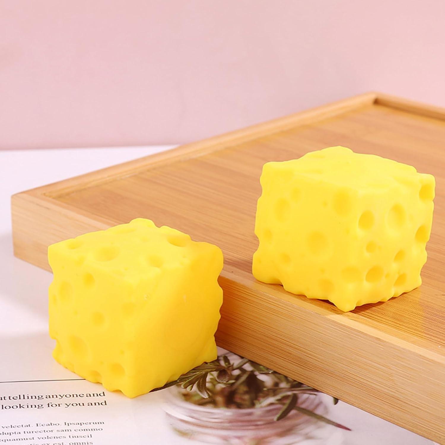 Yellow Cheese Squeeze Toy,Soft Novelty Toy, Rebounding Sensory,Help for Relax,Focus, Sensory Cheese for & Adults, Food Theme Cheese Cubes Squishy Toys,Stress Balls for Adults