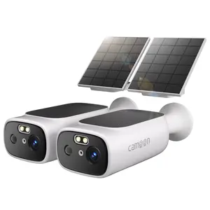 2K Solar Camera Outdoor Wireless-5/2.4Ghz WiFi Cameras for Home Security, AI Motion Detection, Color Night Vision, SD Card/Cloud Storage, Waterproof, Compatible with Alexa/Google Home (2 Cameras)