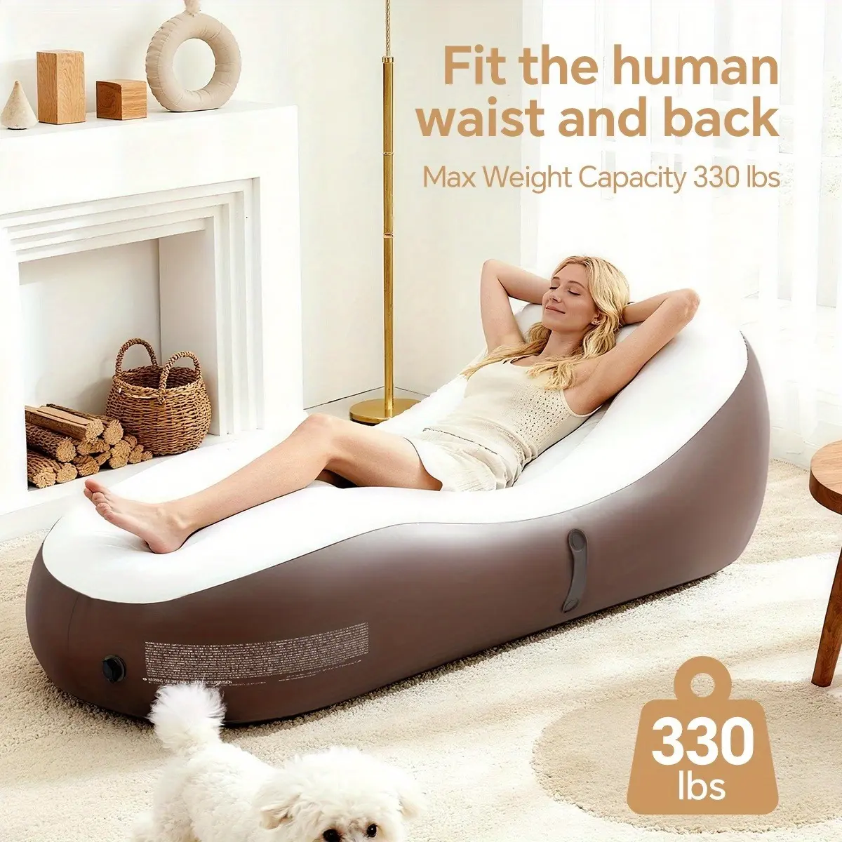 Ergonomic Inflatable Lounge Chair for Adults, Wear-Resistant Flocked Lounger with Backrest Support for Outdoor Camping, Single Person Floor Sofa That Packs Down Easily, Floor Sofa Chair, Inflate And Relax, Ergonomic Lounging, Plastic, Campfire / Bbq Party