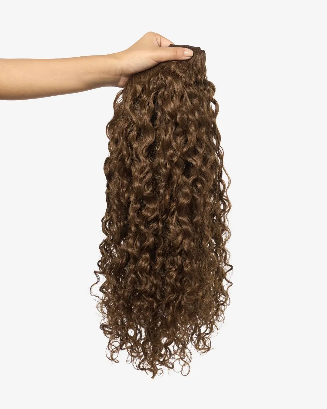 Light Brown Curly Clip-In Hair Extensions