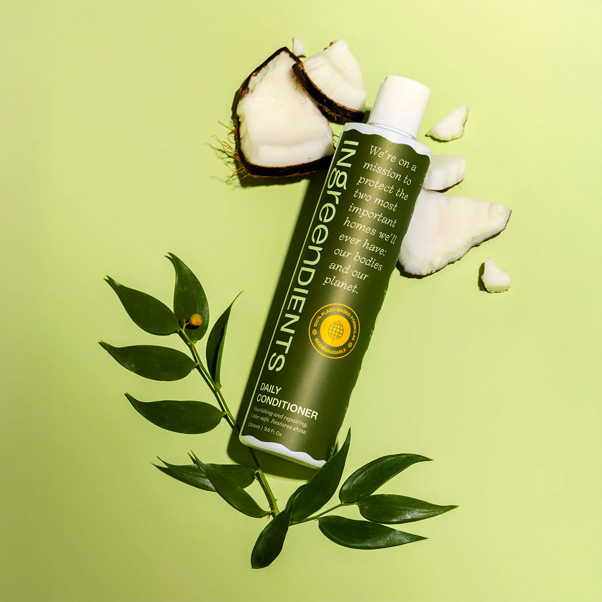 Ingreendients Conditioner – 100% Plant-Based, Organic Shea Butter & Tea Tree Oil, Sulfate-Free, Vegan, Color-Safe Hair Moisturizer
