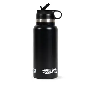 EHPlabs Stainless Steel Drink Bottle 34oz / 1 Litre | Double Wall Insulated Water Bottle | Keeps Drinks Cold or Hot for Hours | Durable, Leak-Proof & BPA-Free | Reusable Eco-Friendly Design | Gym, Training & Everyday Hydration