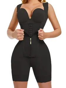 Women's Columbia Fitted Shapewear Garment Bodysuit, Tummy Control Butt Lifting, Zipper Crotch Design, Adjustable Straps, Three Row Buckle Adjustment, Underwear