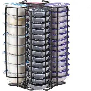 Cocktail Capsules Holder, Storage Carousel for Bartesian Cocktail Capsules and Coffee Pods, Metal Wire Capsule Storage Organizer, Holds Up to 32 Capsule Pods