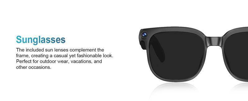 AI Smart Glasses with Camera and Audio, 8MP HD Camera Glasses for Men Women,1080P Video Recording Sunglasses,Real Time Translation,Voice Assistant, Open-Ear Audio for Travel, Meetings & Vlogging