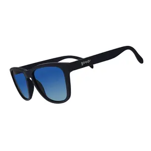 goodr Drinks Seawater, Sees Future Medium Size (OG) Solid Navy Frame with Blue Lens, UV400, No Slip No Bounce No Tangle