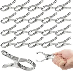 40 count 3.5 Inch Stainless Steel Garden Clips, Heavy Duty Clamps with Large Open,  Grip Clips for Greenhouse  Cover Netting/Garden Shade Cloth/Beach Towel/Clothespins/Quilt