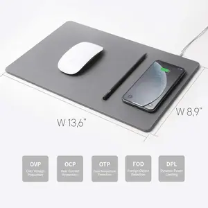 POUT - H3 PRO Qi Wireless Charging Mouse Pad Mat for MacBook, Laptop & Desk - Charges iPhone, Airpods, Samsung Galaxy - LARGE