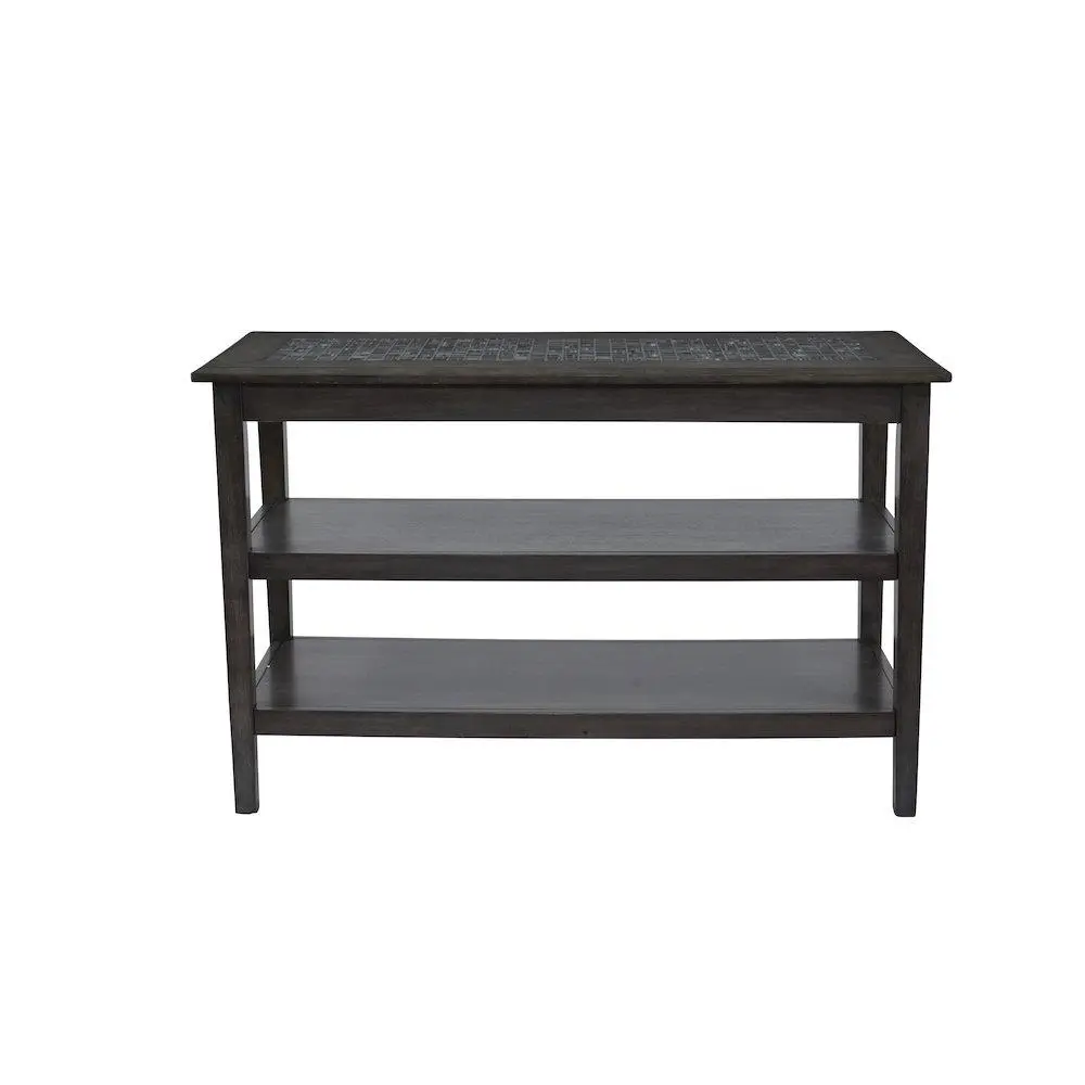 Baroque Sofa 48" Sofa Table with Mosaic Tile Inlay