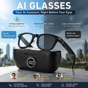 [Summervibes] Coucur G1 AI 2026 Smart Glasses with Charging Case, 8MP HD Camera Glasses for Men Women, 1200P Video Recording, Open-Ear Bluetooth Glasses for Audio with AI Translation/Voice Control