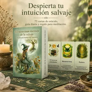 72 Spanish Oracle Cards, Tarot Deck, Divination Tool, Energy Cards, Natural Wild Mystical Messages, Spiritual Intuition Guide, Meditation Balance Gift