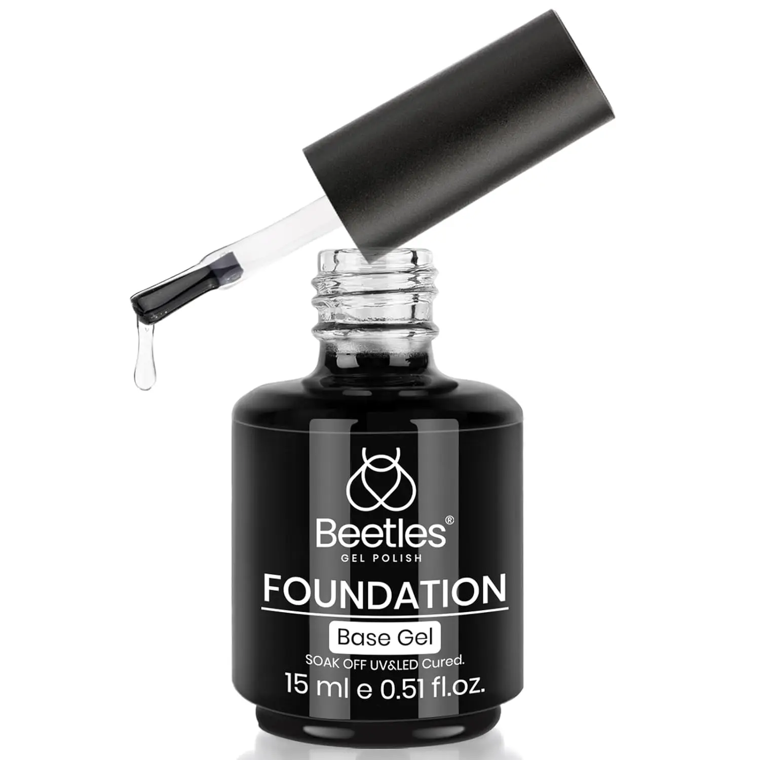 beetles Gel Polish Foundation Base Coat, 15ml Long-Wearing, Anti-Peeling & Easy-Remove Formula for DIY Manicure, Nail Art, Gift, Gel Nails At Home, Bottle, Cosmetic, Acrylic, Nail Polish, Natural Nails