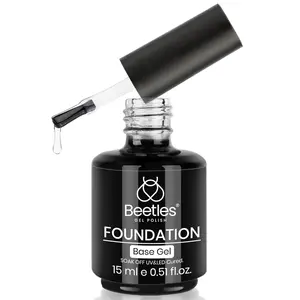 Beetles Foundation Base Gel No Wipe Gel Polish Soak Off LED Nail Lamp Long Lasting DIY Home & Salon Use