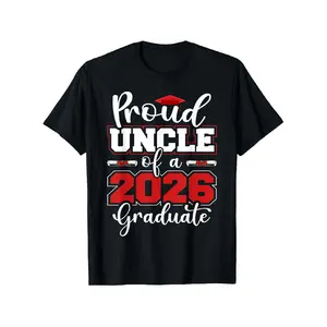 Mens Proud Uncle of A 2026 Graduate Senior Family Graduation T-Shirt, Unisex - Spring, Valentine's Day St Patrick's Day Graduation Season, Easter, Mardi Gras Gifts for Dad, Mom, Parents, Friends, Family and Coworkers(only Shirt)