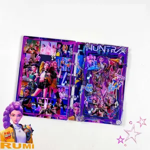 K-Pop Hunter Girl Group Anime Peripheral Shakeleton Acrylic Notebook A7 Diary Book, Cute Cartoon Notepad Christmas Gift