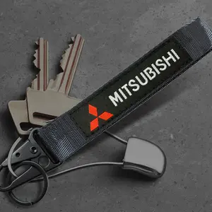 For MITSUBISHI Keychain Metal key Ring Hook Strap Lanyard Nylon Universal
