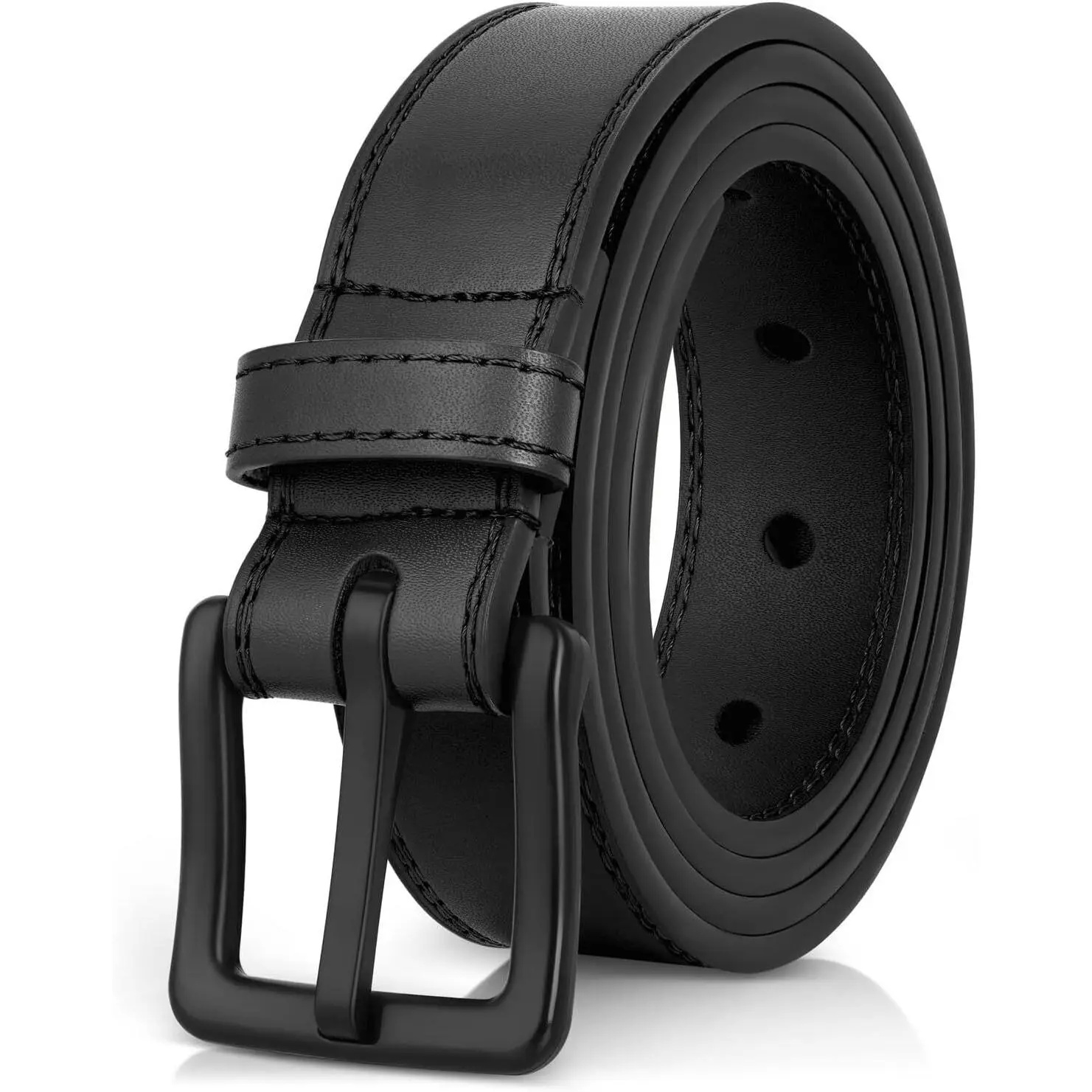 ITAY Metal Free Hypoallergenic Leather TSA Belt Strap, Sturdy Men's Adjustable Nickel Free Belt