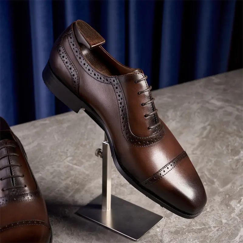 Comfortable Genuine Leather High Quality Oxford Shoes Prom Luxury Dress Shoes Men Handmade Genuine Leather Men's Shoes Large Size Leather Shoes si eun
