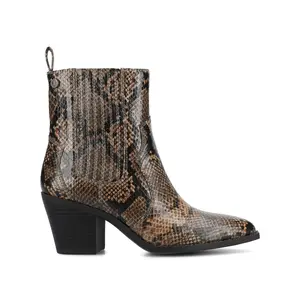BRAYLEE WESTERN ANKLE BOOTIES - Snake Brown