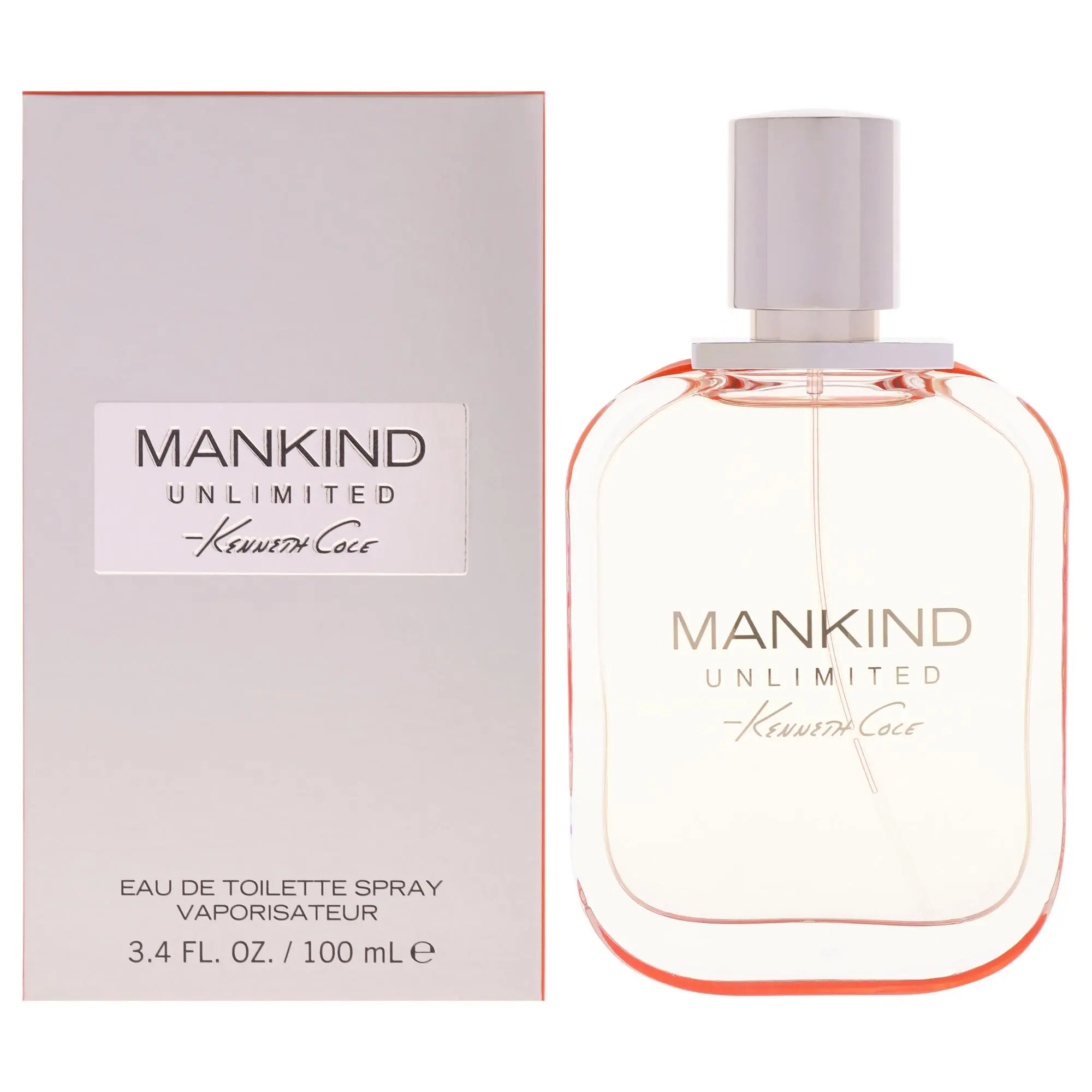 Mankind Unlimited by Kenneth Cole Men's EDT Spray - Modern, Invigoration, Refined, Fresh, Single Bottle, All Seasons, 3.4 oz (100ml) (3 to 3.9 fl oz)