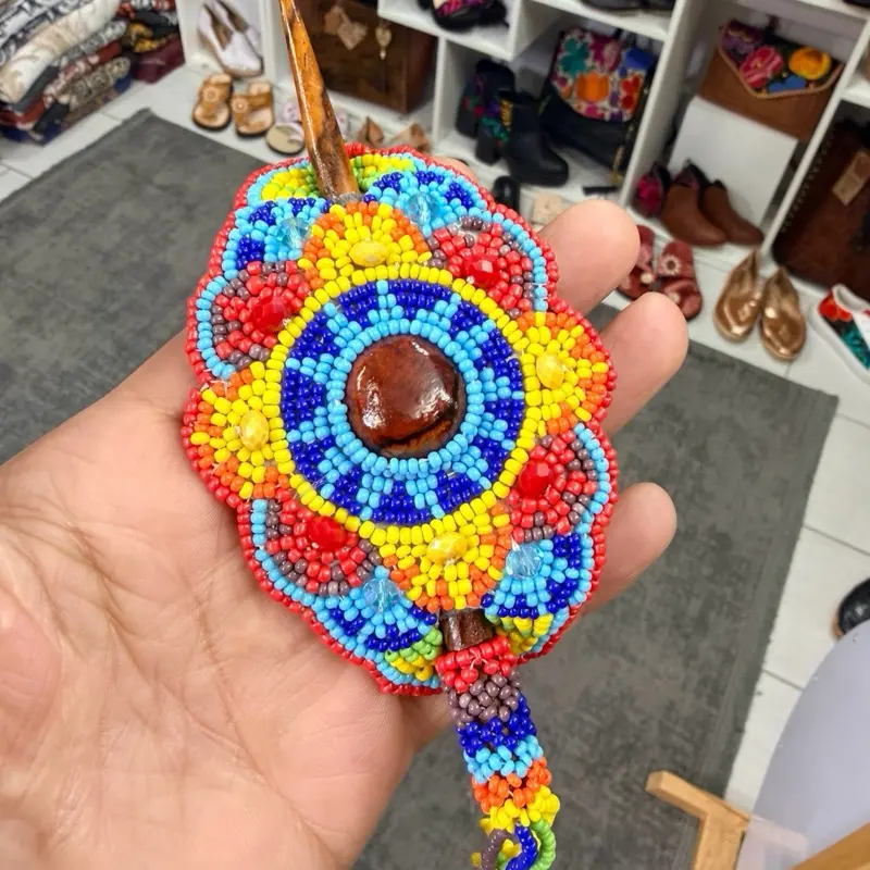 Beaded hair clips hand made in Mexico - broche de cabello hecho a mano - artesanía mexicana