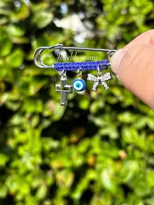 Royal blue cross pin