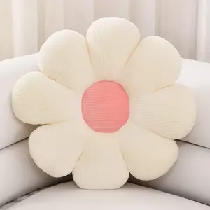 Flower Pillow Shaped Throw Pillow Butt Cushion Floor Pillow,Seating Cushion,Cute Room Decor & Plush Pillow for Bedroom Sofa Chair(White,15.7'')