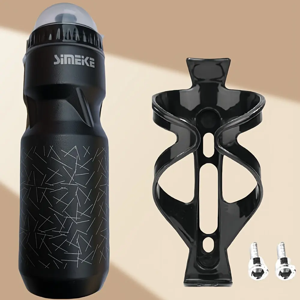 750ml bicycle water bottle set - large capacity, including frame and 2 screws, narrow mouth design, durable PP material - essential for outdoor sports and cycling