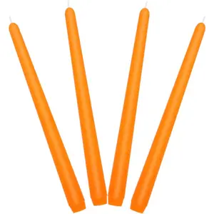 10 Inches Orange Unscented Taper Candles for Halloween, 4 count 7/8 Inch Thin Candle Sticks for Fall Harvest Thanksgiving Dinner Party  Decoration and