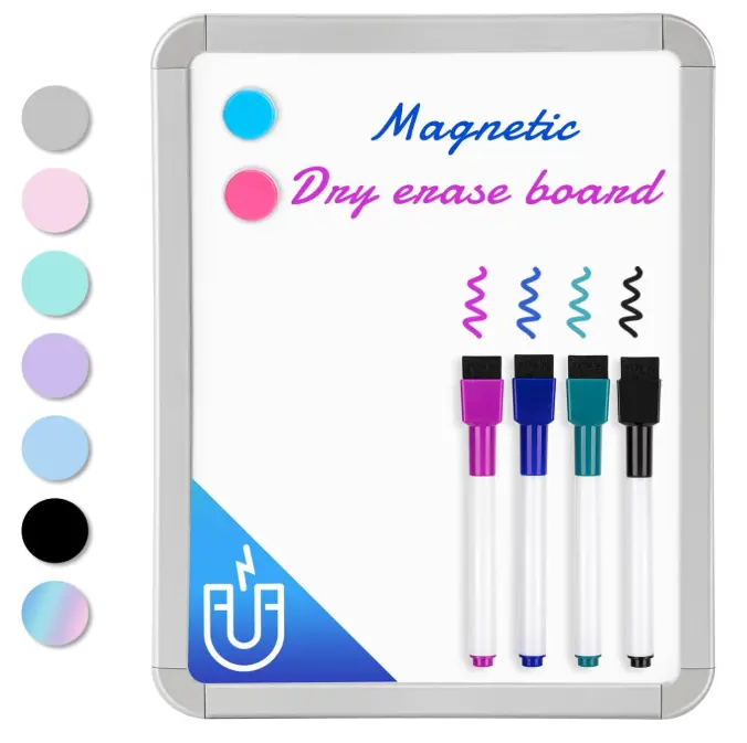 Small Dry Erase Whiteboard (8.5" x 11") for Kids, Students, Fridge & Locker – Mini Dry Erase Board with 4 Markers | Must-Have Back to School Mini White Board for Wall, Locker & Fridge